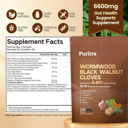 Puritra® Wormwood Black Walnut Softgels